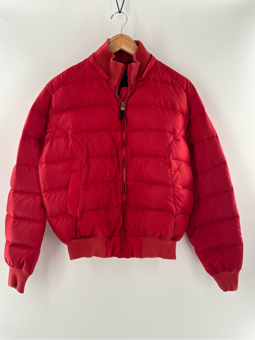 Ralph Lauren Polo Jeans Co Jacket Sz L Red Down Puffer Quilted Full Zip Vintage